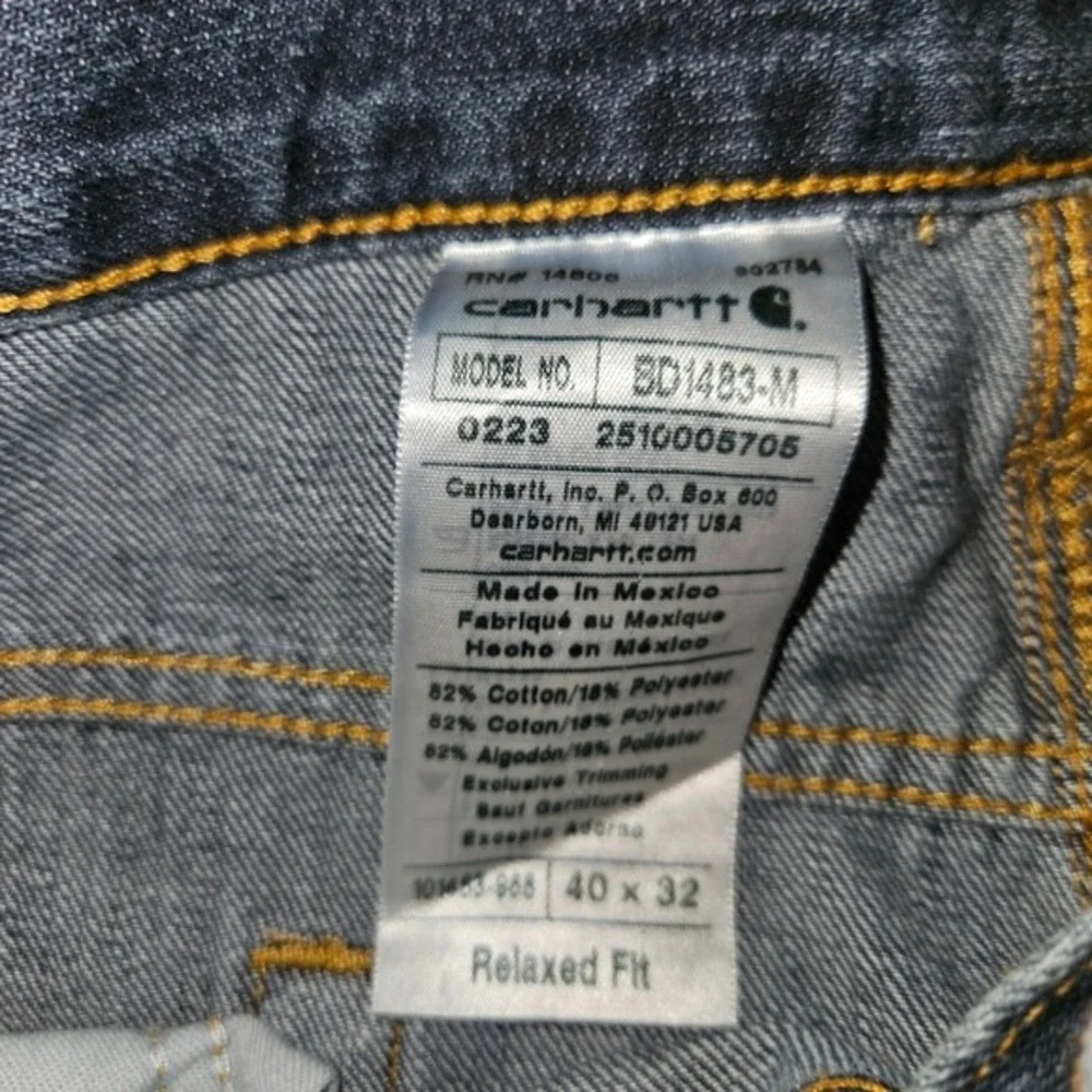 Carhartt Mens 40x32 Relaxed Fit Holter Jean Blue‎ Denim Work Pants BD1483-M NWT